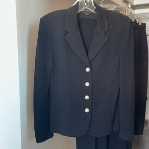 ST. JOHN Basics black with gold rhinestone buttons blazer/top